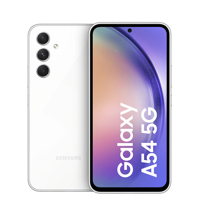 LAGERVERKAUF! Samsung Galaxy A54 (A546B/DS) 5G, 8/128 GB, 50 MP, 5000 mAh, Awesome White (BESCHÄDIGTE BOX NEU)