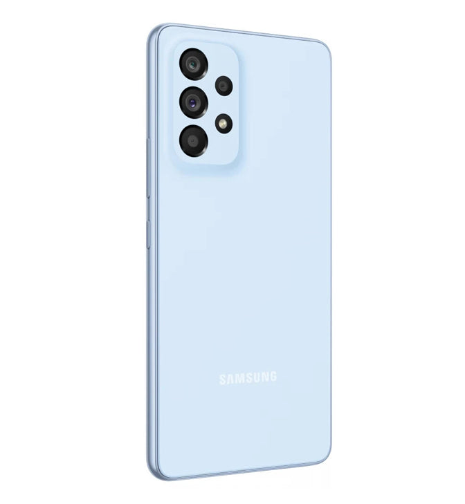 LAGERVERKAUF! Samsung Galaxy A53 (A536B/DS) 5G, 128 GB, 6 GB, 64 MP, 5000 mAh, Awesome Blue (BESCHÄDIGTE BOX NEU)