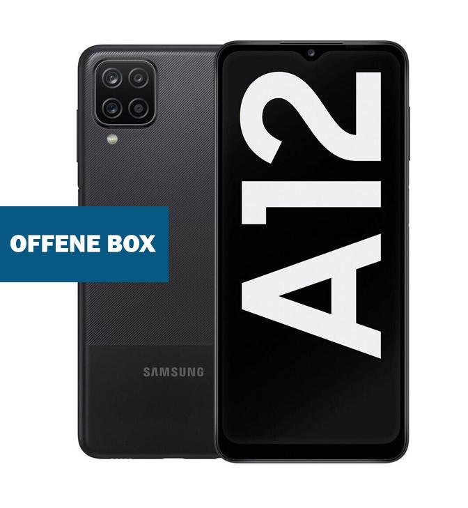 Samsung Galaxy A12 Smartphone, Black, Rückseite und Vorderseite